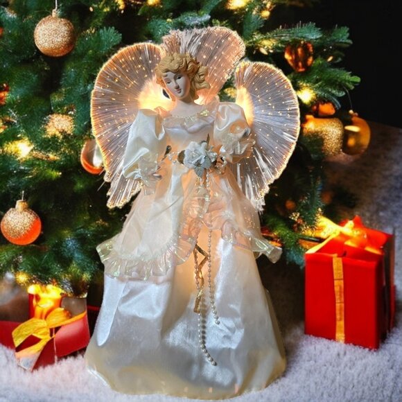 Vintage IN BOX (14") Fiber Optic Angel Tree Top/Table Topper by Sight Sational - Picture 1 of 10